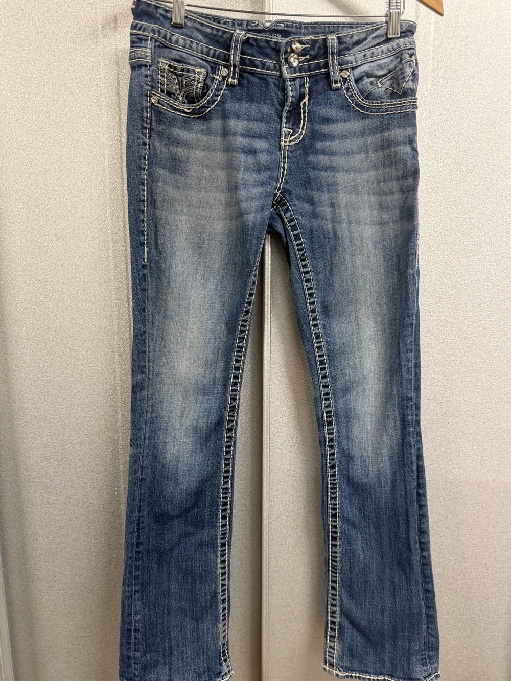 Vigoss Y2K Bootcut Jeans Embellished Pocket Stretch Denim 5 6